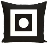 Square Peg Round Circle Geometric Print Pillow, Black, 20"x20"