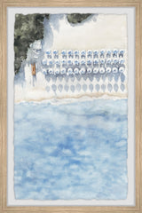 "Lined Up Umbrellas" Framed Painting Print, 8x12