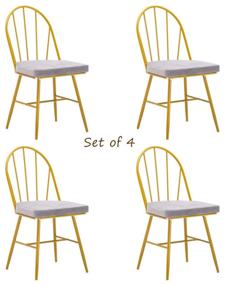 Dining Chair Set of 4 Modern Metal Armless