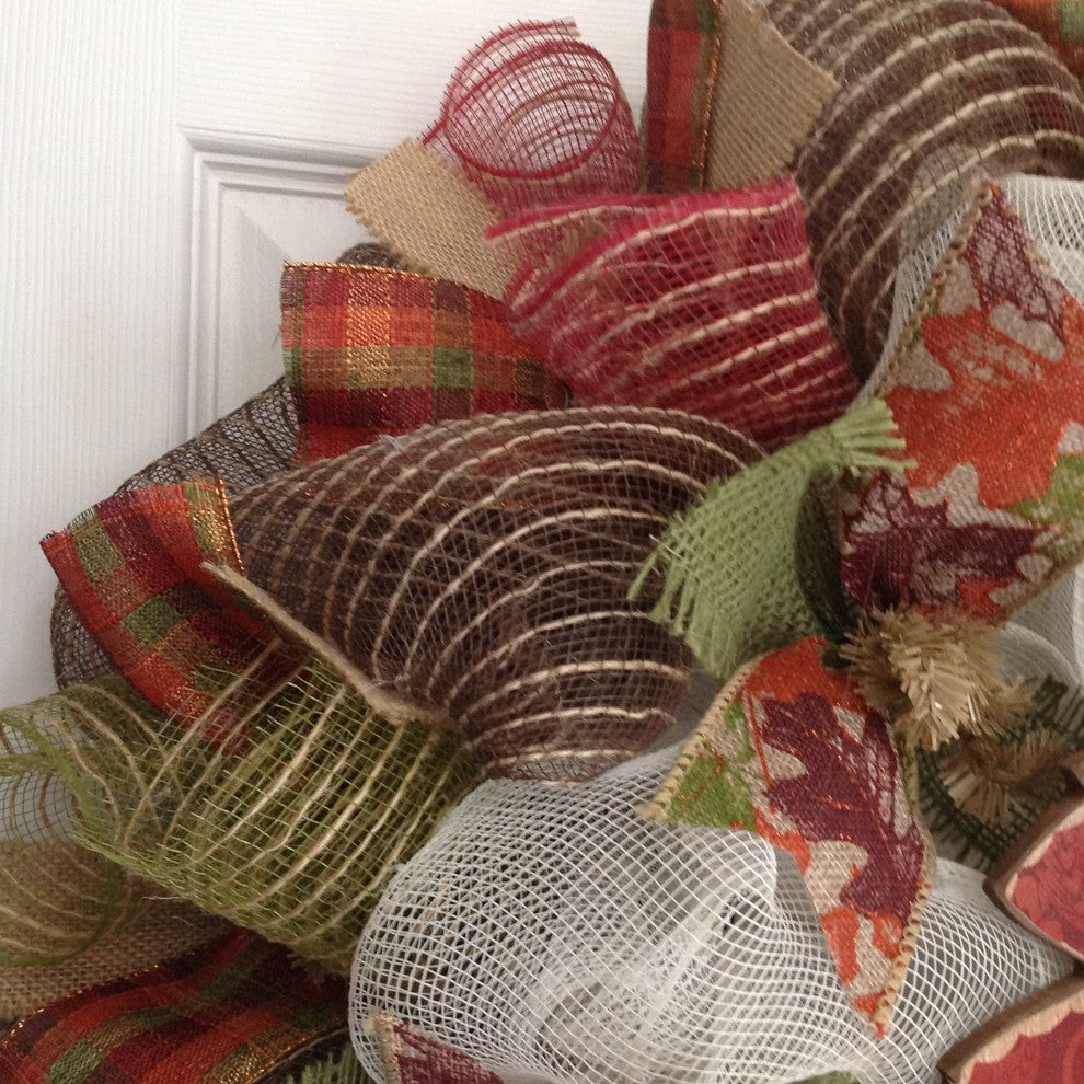 Maple Leaf Autumn Wreath Handmade Deco Msh