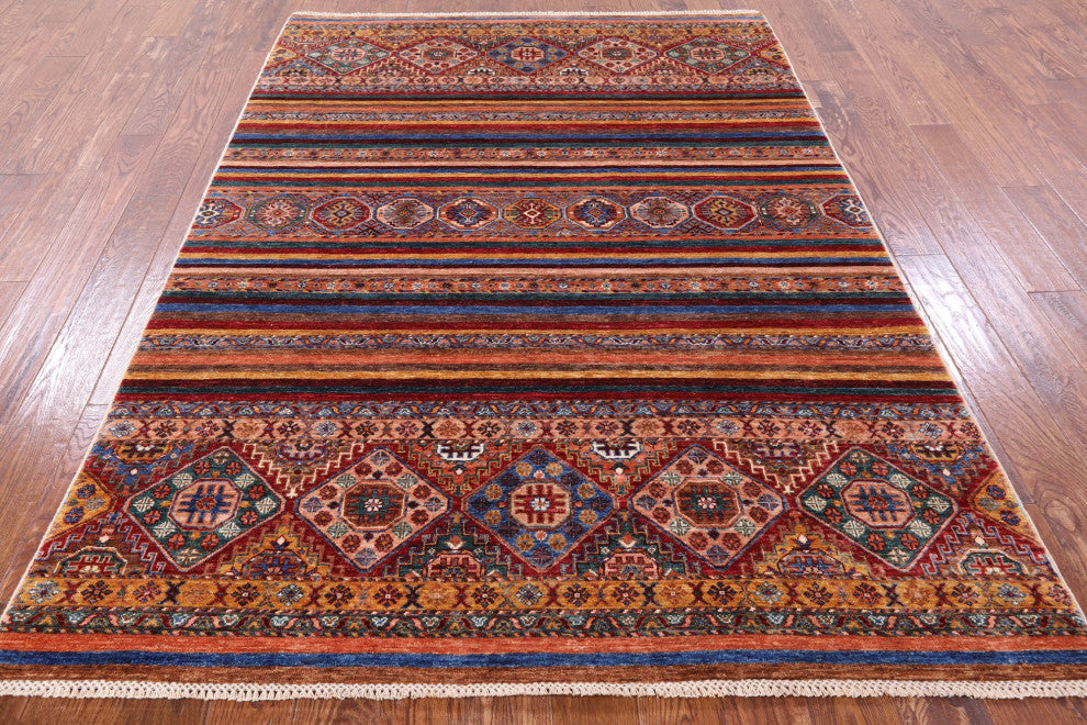 5' 7" X 7' 10" Khorjin Super Kazak Handmade Rug Q7443