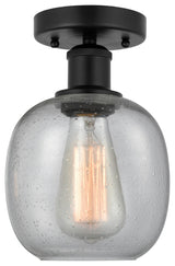 Innovations 616-1F-BK-G104 Belfast 1 Light 6" Semi-Flush Mount, Matte Black