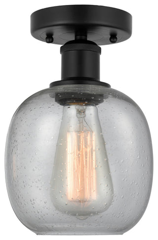 Innovations 616-1F-BK-G104 Belfast 1 Light 6" Semi-Flush Mount, Matte Black