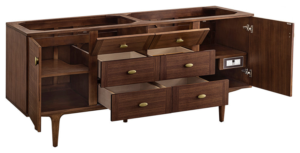 Amberly 30" Single Vanity, Mid-Century Walnut, 72", No Top