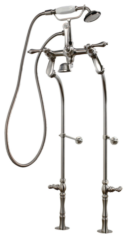 Kingston Brass CCK103T Vintage Floor Mounted Clawfoot Tub Filler - Brushed