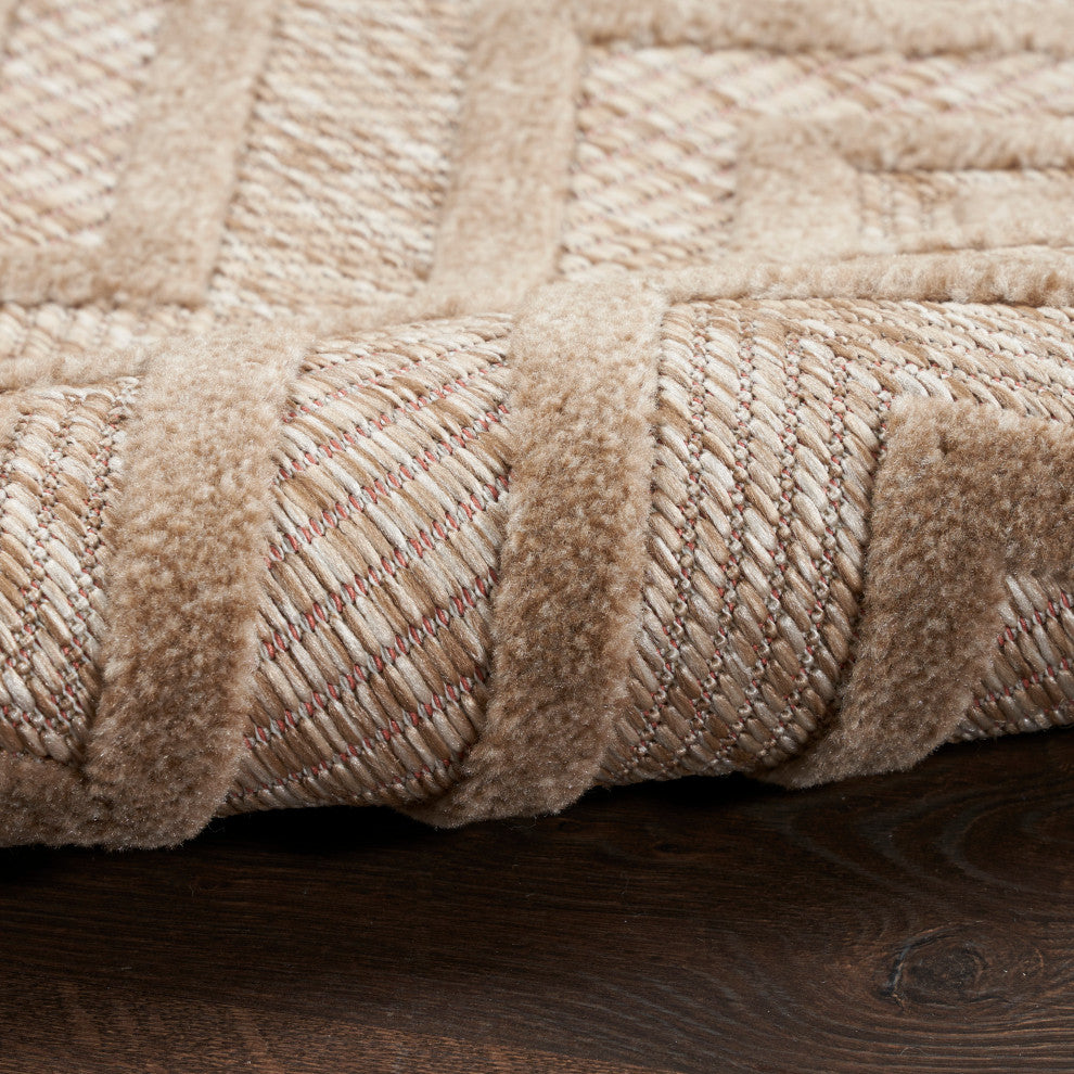 Nourison Versatile 9' x 12' Natural Beige Modern Area Rug