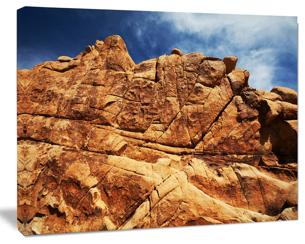 Rocky Terrain under Blue Sky, African Landscape Canvas Art Print, 60"x28"