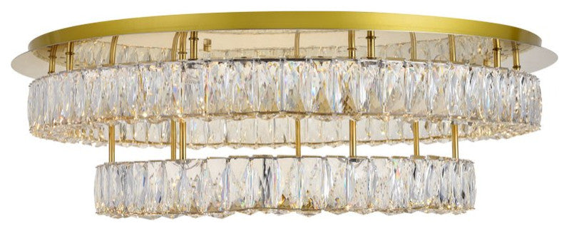 Madeleine LED Light Gold Flush Mount Clear Royal Cut Crystal
