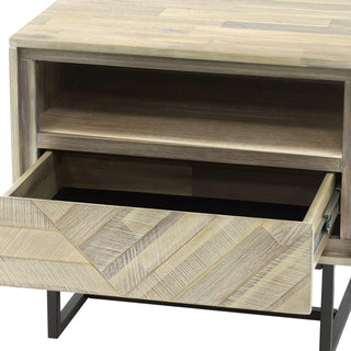 Peridot 1 Drawer Nightstand, Natural Acacia Wood