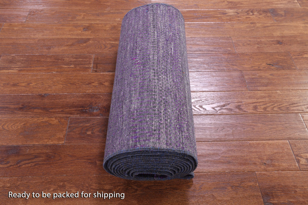 2' 5" X 19' 11" Runner Wool and Silk Super Savannah Gabbeh Handmade Rug Q8997