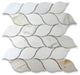 Calacatta Gold Marble Leaf Shape Medi Mosaic Tile Honed, 1 sheet
