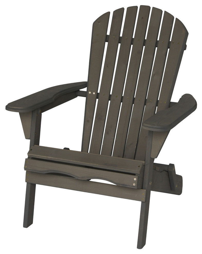 Villartet Solid Wood Classic Adirondack Outdoor Folding Chair, Steel