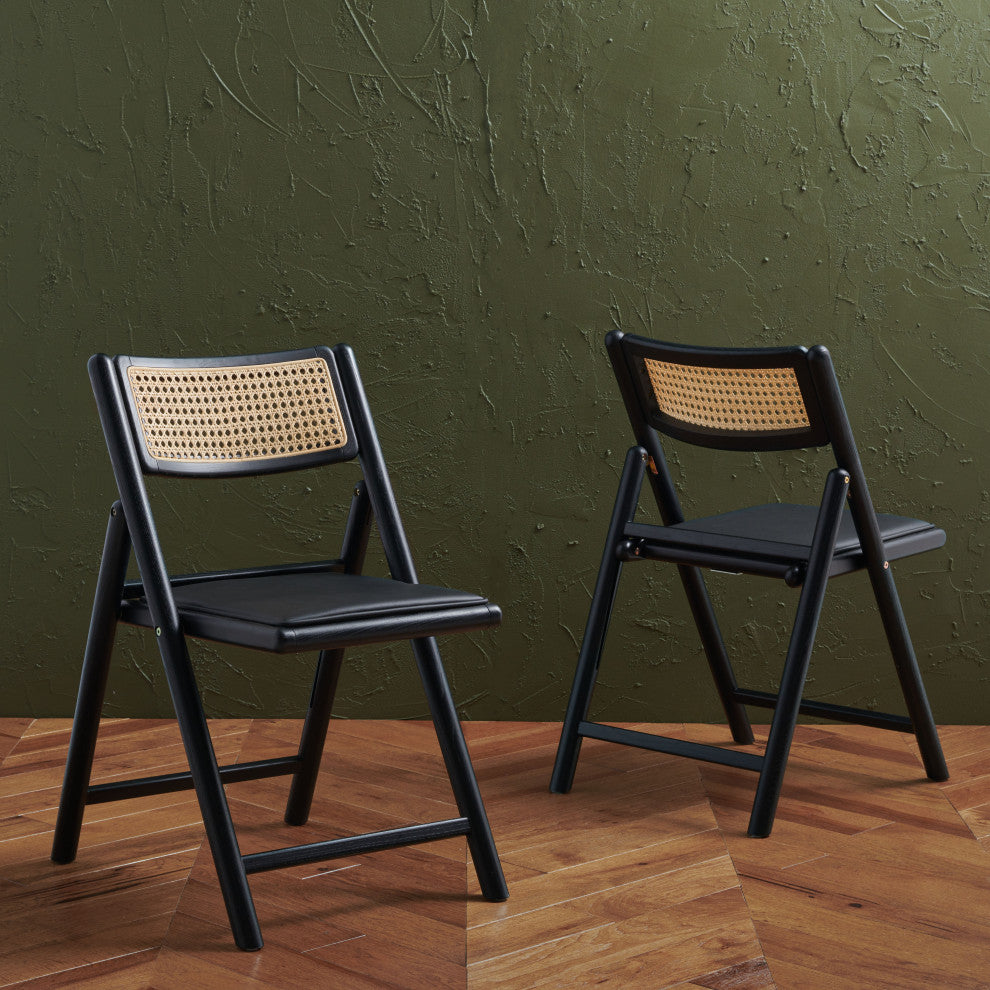 Safavieh Couture Shaylie Folding Dining Chair, Black