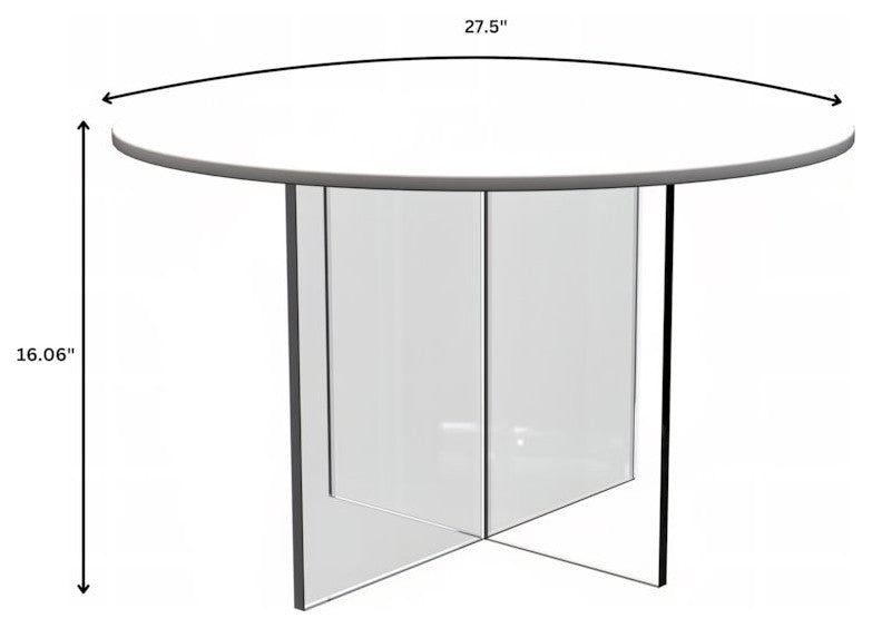 Valore Collection Acrylic Coffe Table With White Top