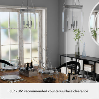 Hunter Devon Park Brushed Nickel 3 Light Pendant Ceiling Light