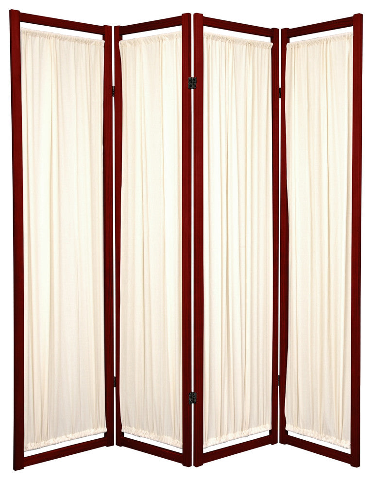 6'' Tall Helsinki Shoji Screen, 4 Panel, Rosewood