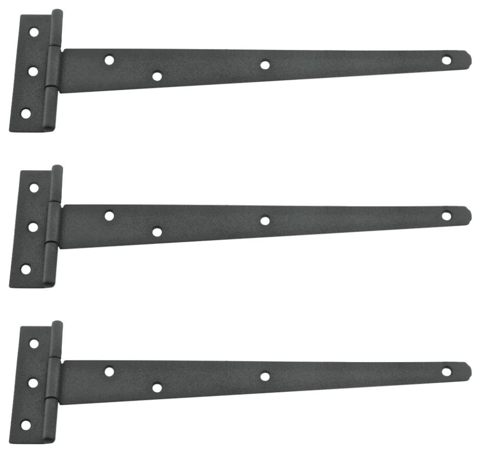 T Strap Door Hinge RSF Black Iron Light Duty Hinge 11" Pack of 3