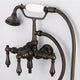 Vintage Classic 3-3/8" Center Wall Mount Tub Faucet & Handshower, Lever handles