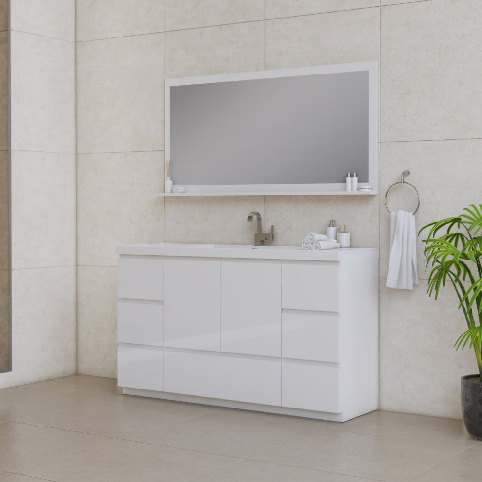 Paterno 60" Single Bathroom Vanity With Sink, White