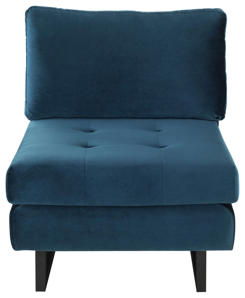 Janis Midnight Blue Fabric Armless Sofa Seat, HGSC552