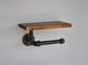 Blacksmith II - Plumbing Pipe Toilet Paper Holder with Rustic Shelf