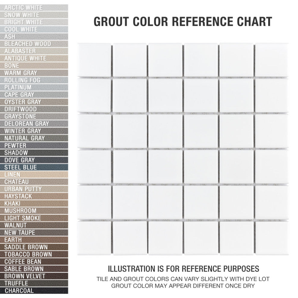 Metro Quad Matte White Porcelain Floor and Wall Tile