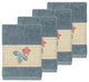 Caroline 4 Piece Embellished Washcloth Set