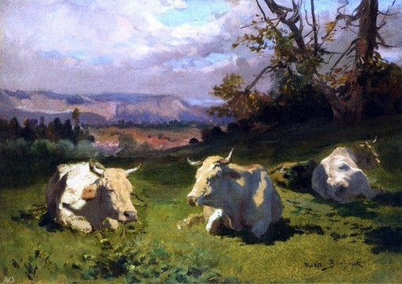 Rosa Bonheur Cows Resting, 18"x27" Wall Decal