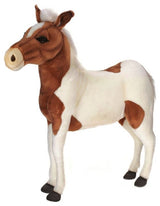 Ride-On Brown and White Pony Stuffed Animal