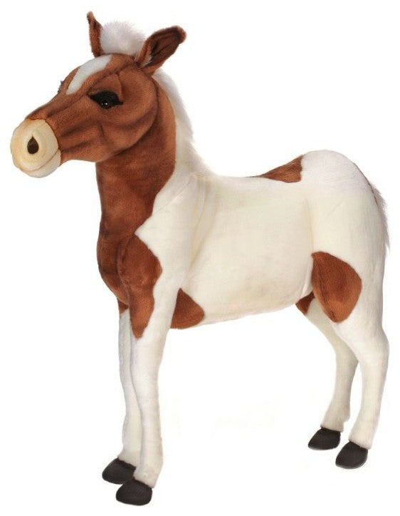 Ride-On Brown and White Pony Stuffed Animal