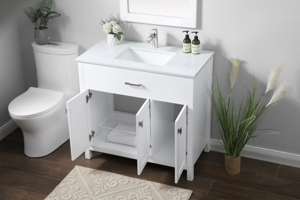36" SIngle Bathroom Vanity, White