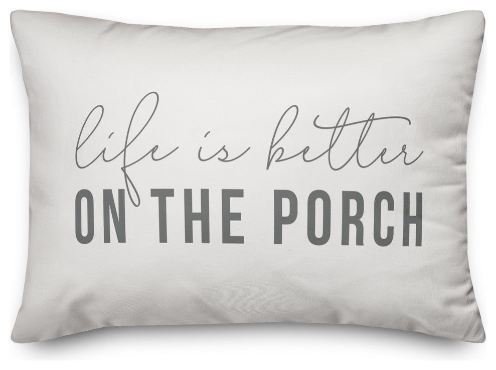 Life Is Better On The Porch Outdoor Lumbar Pillow