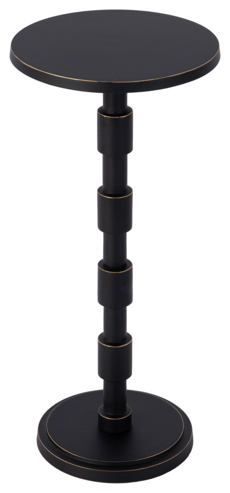 Delano 10" W Round All Metal Pedestal Base End Table