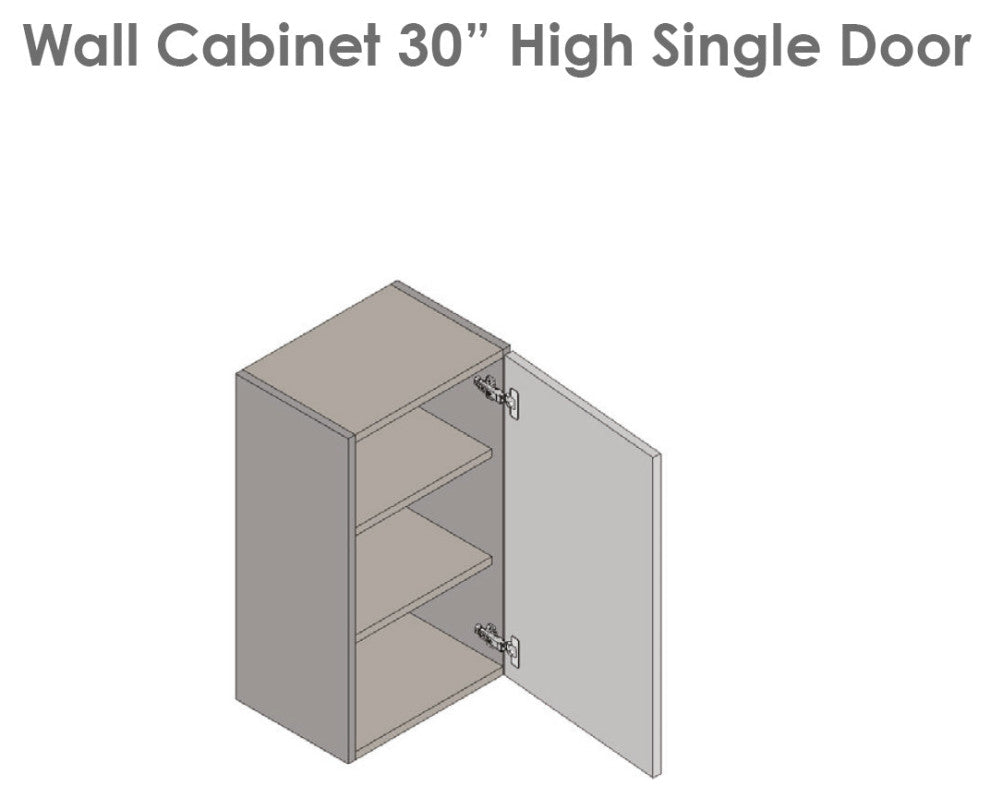 24 x 30 Wall Cabinet-Single Door-with Grey Gloss door