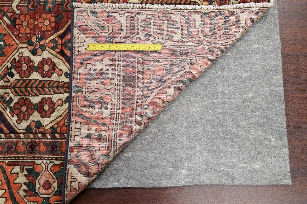 Consigned, Hand-Knotted Persian Vintage Worn Oriental Area Rug, Orange, 5'x10'