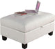 38" X 26" X 18" White Bonded Leather Match Ottoman With Storage