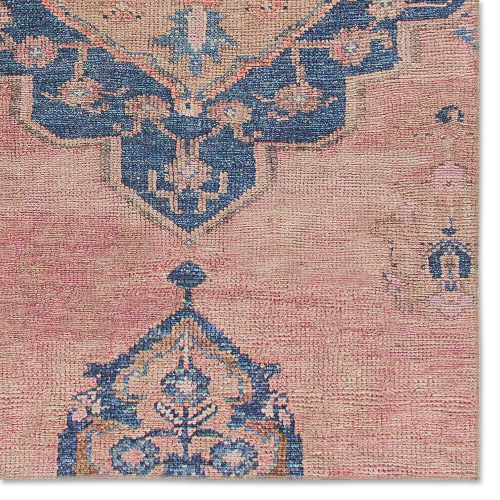 Machine Washable Jaipur Living Clanton Medallion Pink/ Blue Area Rug 4'X8'