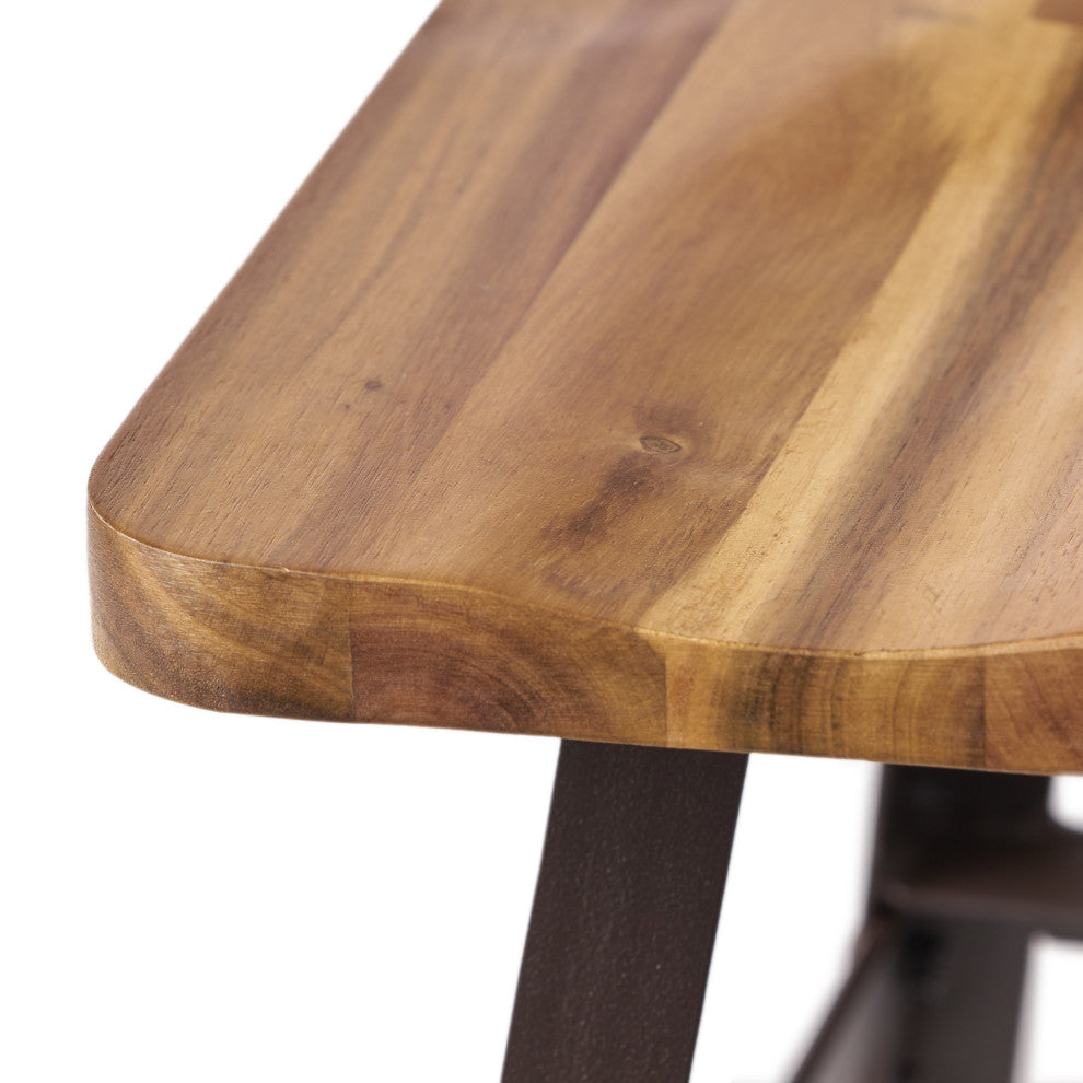 GDF Studio Lilinden Natural Stained Laminated Acacia Bar Chairs, Set of 2