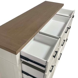 Queen Platform Bed With Dresser and Mirror, King