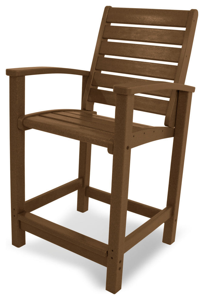 Polywood Signature Counter Chair, Teak