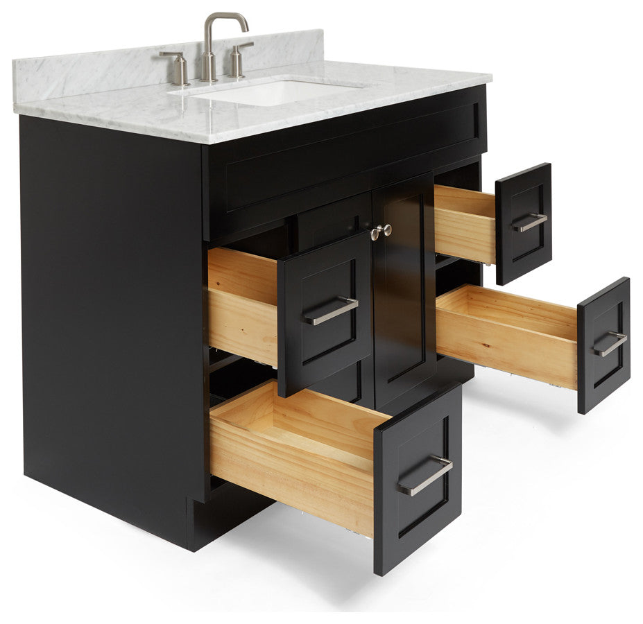 Ariel Hamlet 43" Rectangle Sink Bath Vanity, 0.75" Carrara Marble