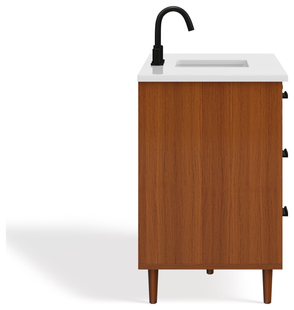 The Darby Bathroom Vanity, Teak, 48", Single Sink, Freestanding