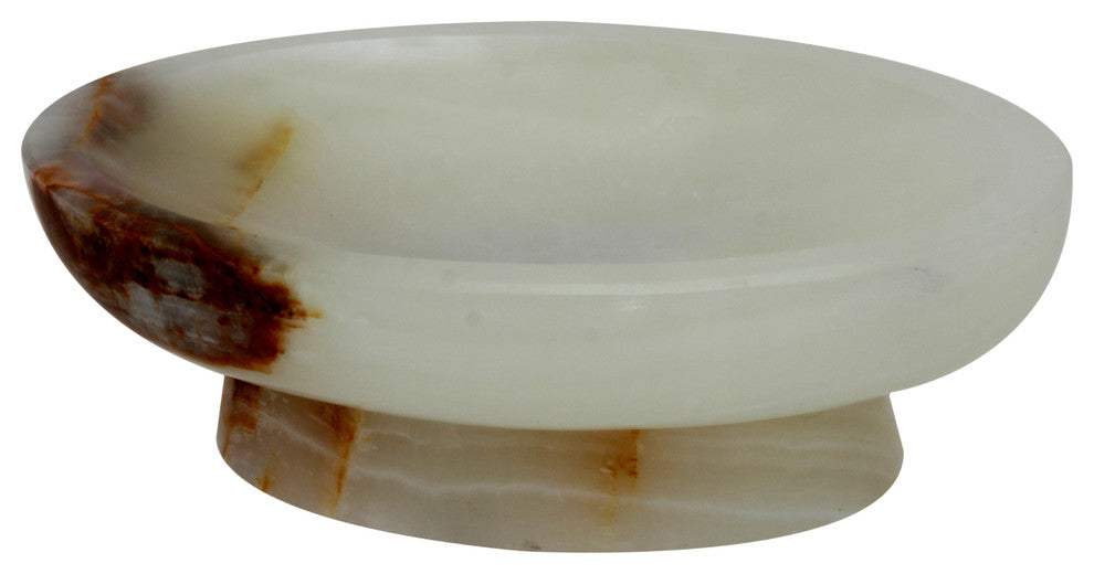 Vinca Collection Oval Soap Dish, Pale Green and Cream