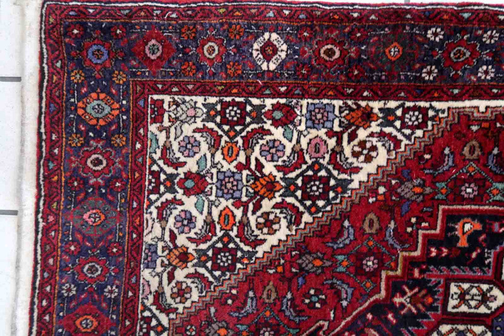 Handmade Vintage Persian Bidjar Rug 3.2'x4.8', 98cmx148cm 1970s