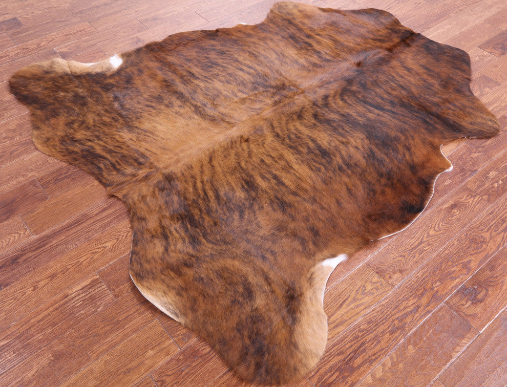 Brindle Natural Cowhide Rug 6' 6" X 6' 1" C1875