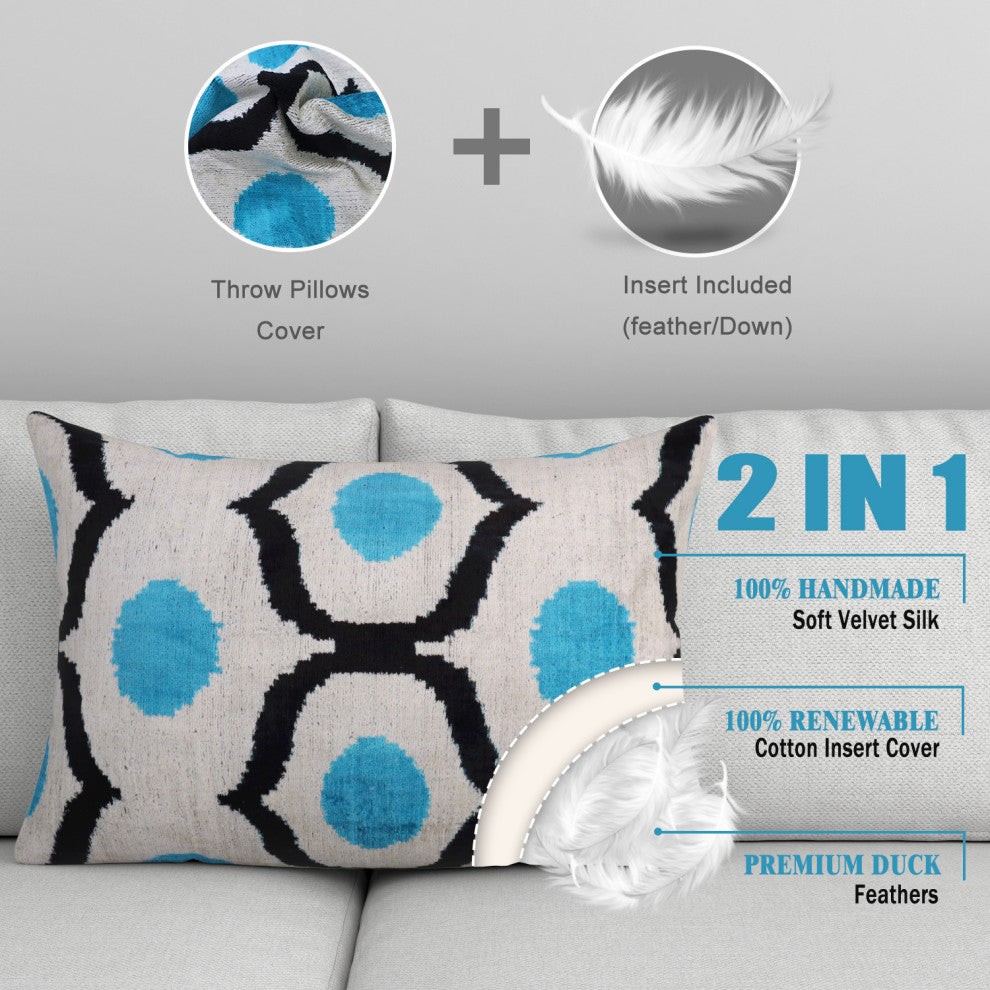 Canvello Luxury Handmade Throw Pillow with Down Insert 16x24