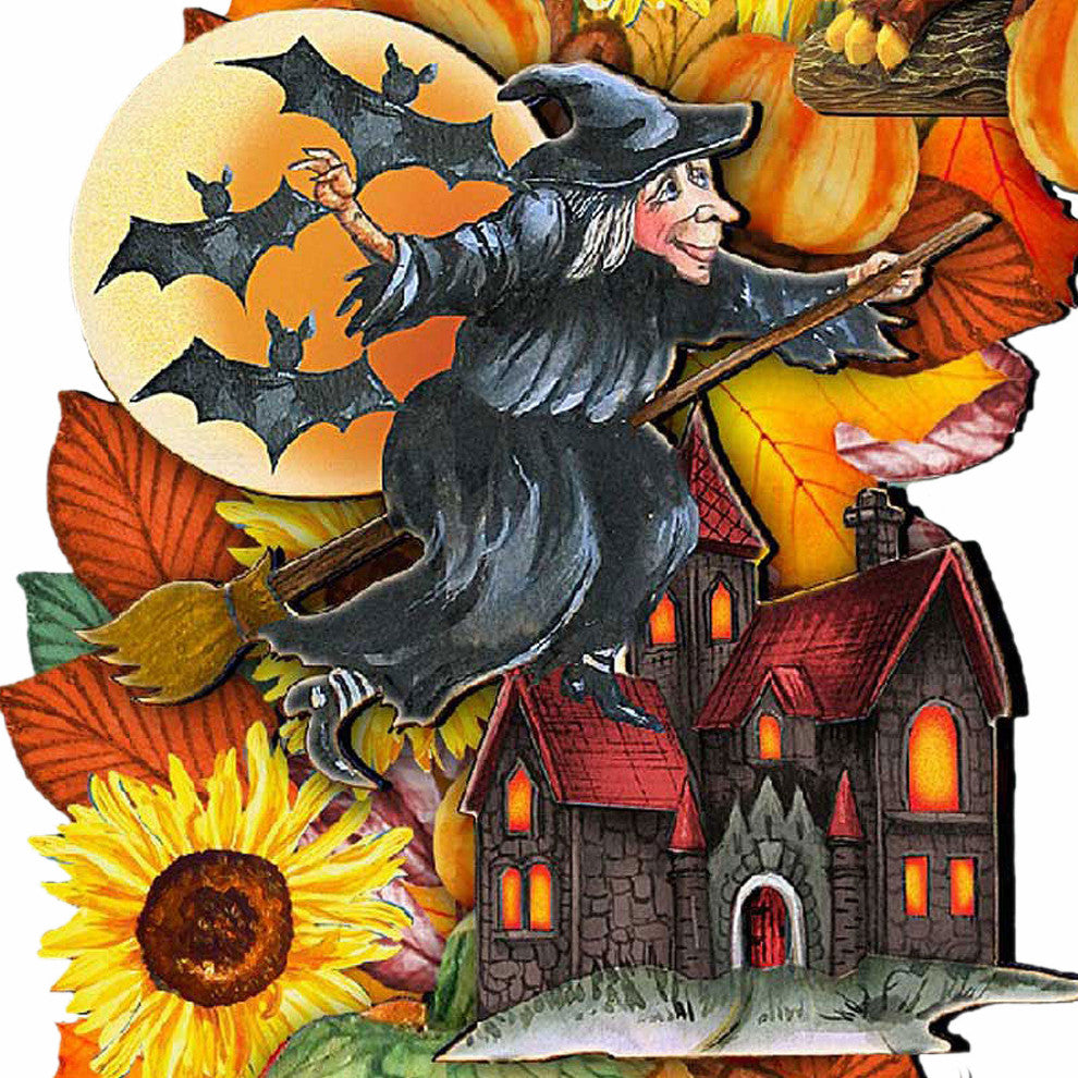 Halloween Wreath Wood Door Hanger