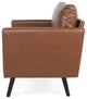 Dowd Mid Century Modern Faux Leather Club Chair, Cognac/Dark Brown