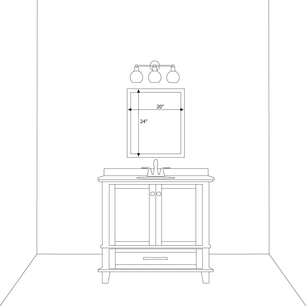 Crenshaw Framed Wall Mirror, Gold, 20" X 24"