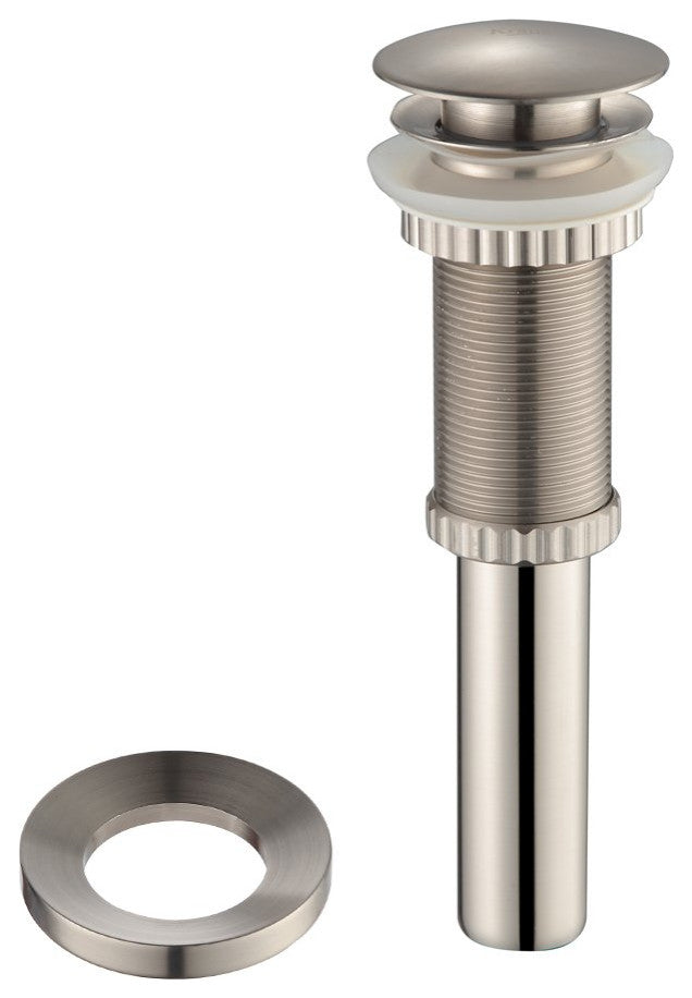 Pop Up Drain with Mounting Ring, Satin Nickel